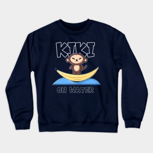 Cute Summer Kawaii Monkey On Banana Boat B Crewneck Sweatshirt